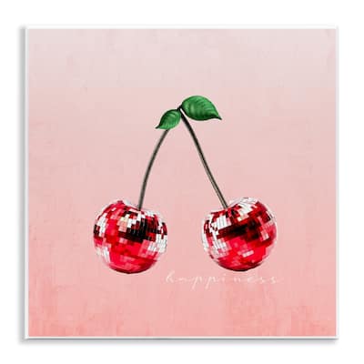 Stupell Happiness Disco Cherries Wall Plaque Art Design By Kim Allen