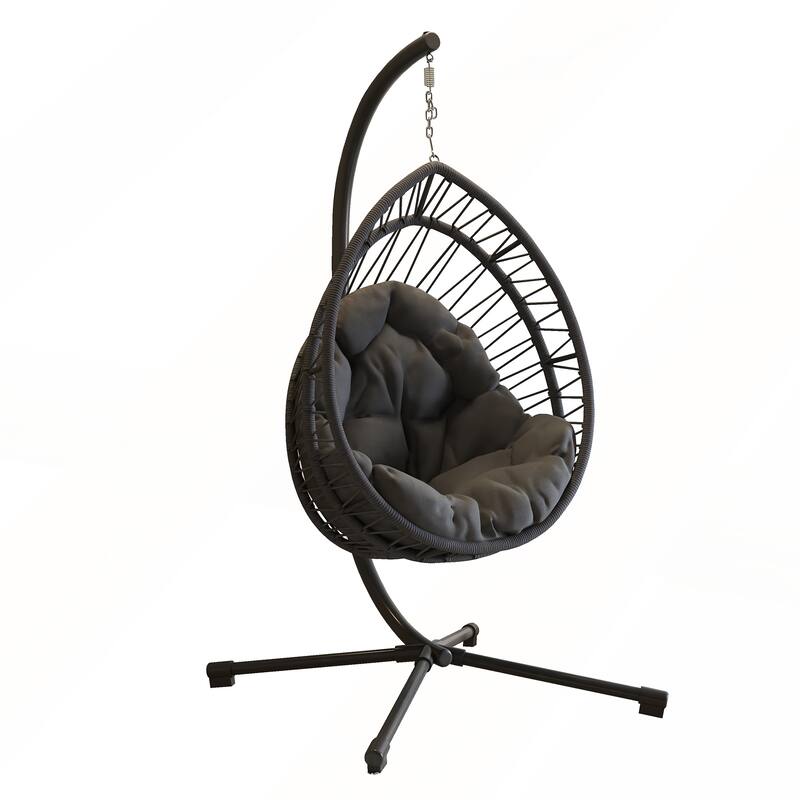 Elegant Outdoor Egg-Shaped Hanging Chair with Stand