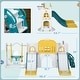 preview thumbnail 7 of 6, Qaba 8 in 1 Toddler Slide and Swing Set with 2 Slides, Baby Slide for Ages 1-3 with Basketball Hoop - Yellow