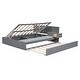 preview thumbnail 11 of 10, Full Size Hydraulic Platform Bed with Trundle, Storage, Side Table, and Lounge, Grey