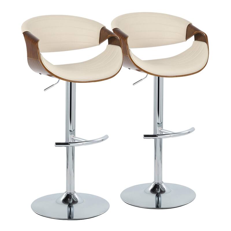 Carson Carrington Kanteborg Adjustable Bar Stool with Rounded T Footrest (Set of 2)