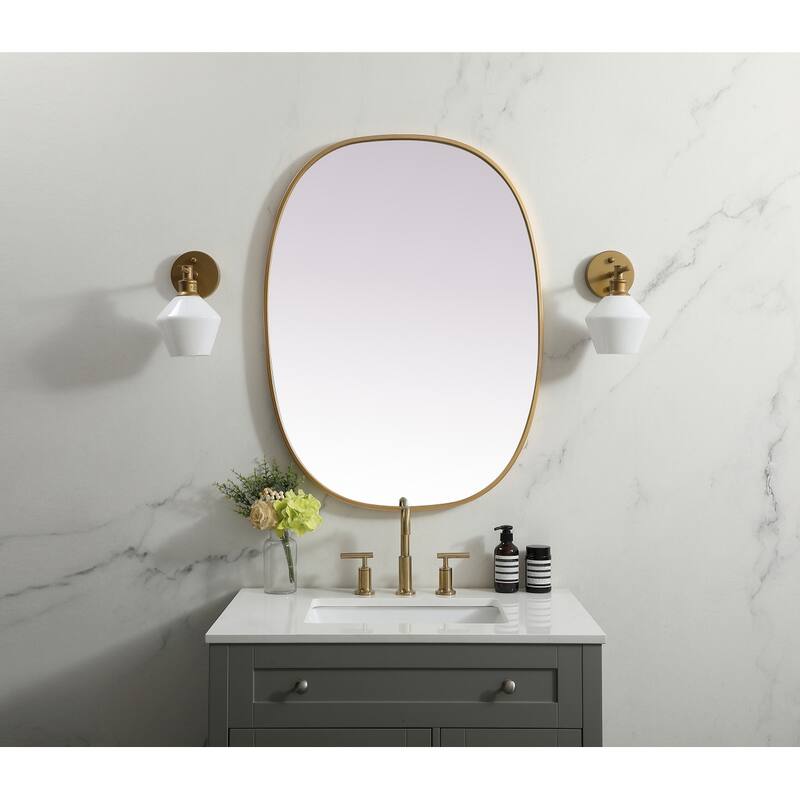 Indigo Home Metal Frame Oval Mirror 27x36 Inch