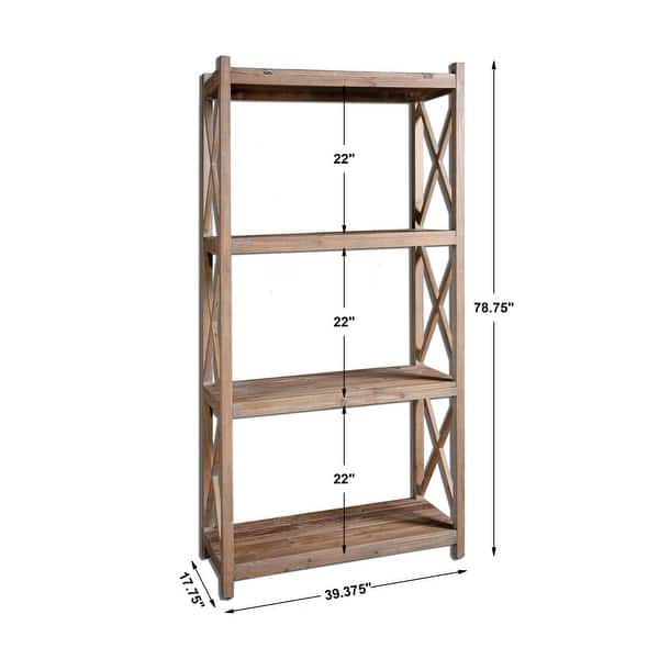 Uttermost Stratford 39" W Rustic Farmhouse 100% Reclaimed Wood Etagere