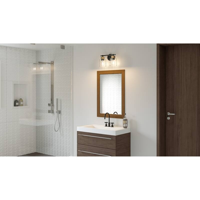 Baltic 2-Light Matte Black Vanity Light