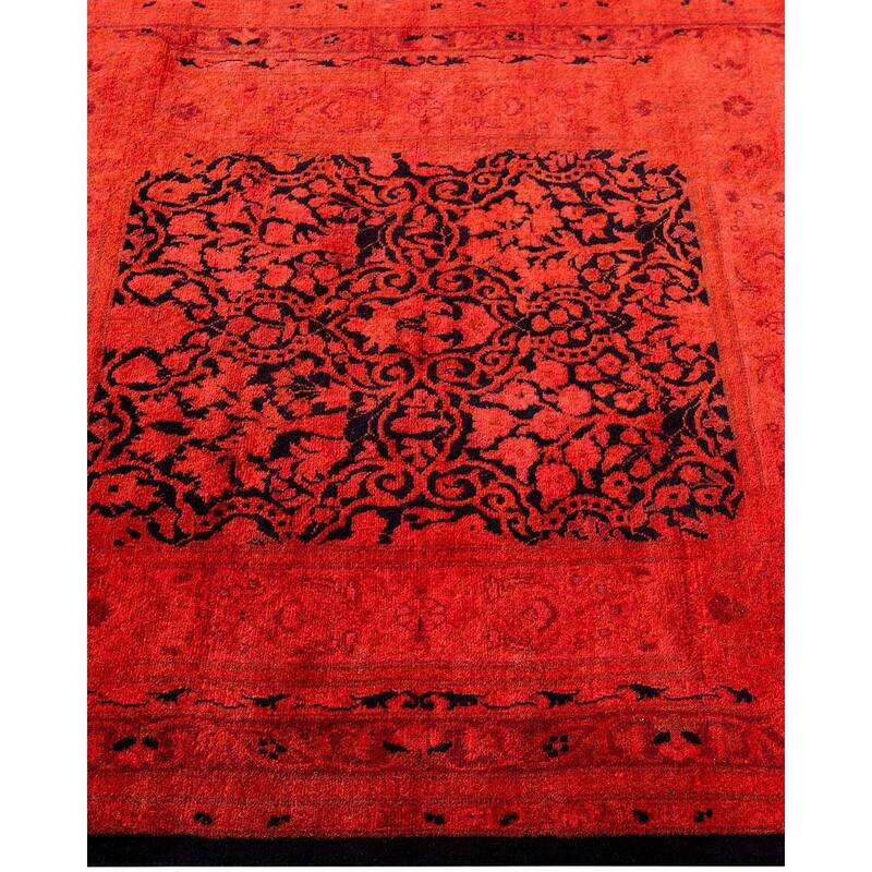 Contemporary Overdyed Wool Hand Knotted Runner - 3' 0" x 9' 0"