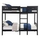 preview thumbnail 6 of 5, Stylish & Simple Twin over Twin Bunk Bed with 14+14 Slat System, Knock-Down Structure, and Patent-Pending Design, Black
