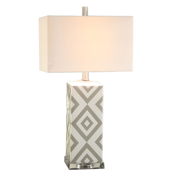 Copper Ridge 27 Ceramic Geo Print Table Lamp with Rectangular Shade Bed Bath Beyond 33808941