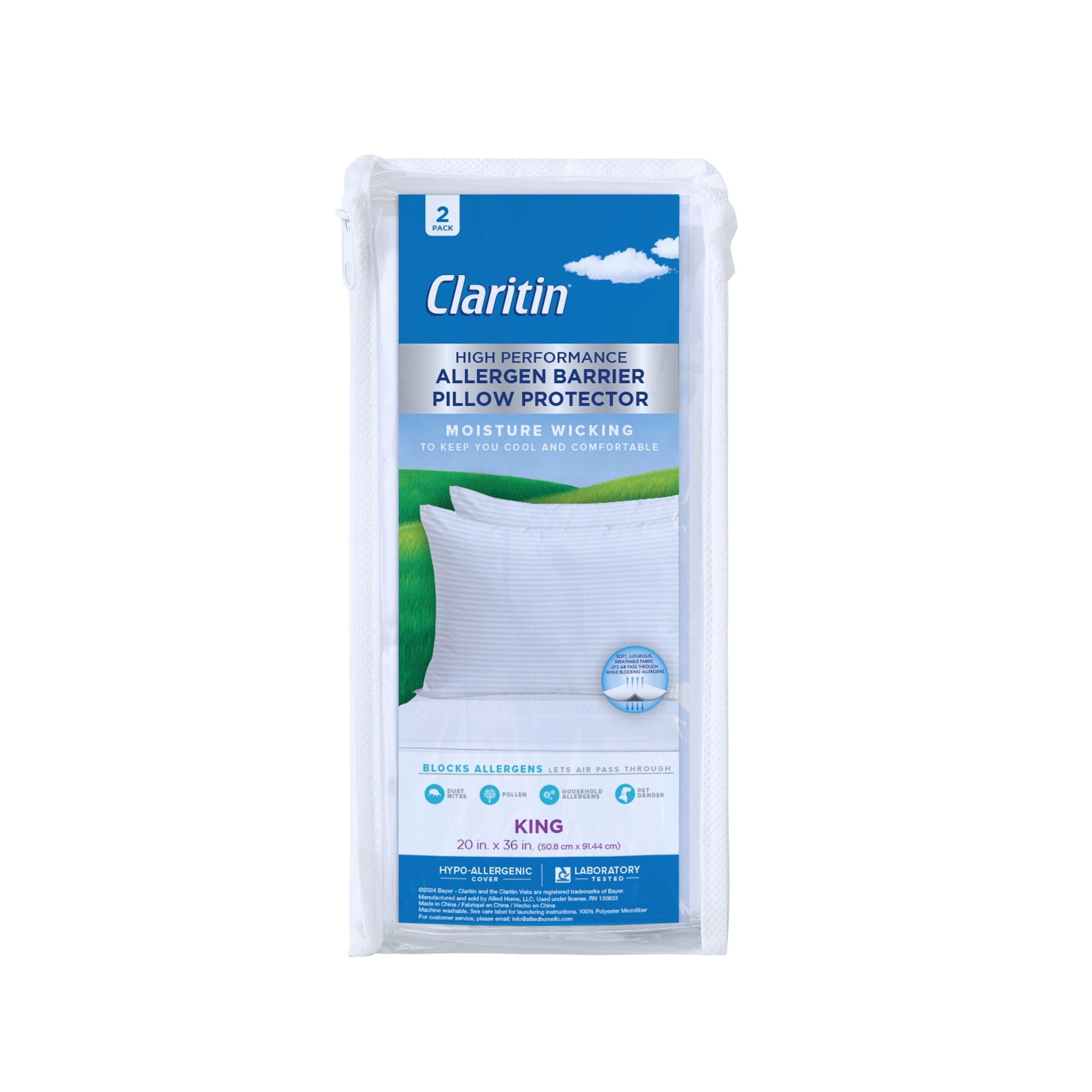 Claritin Allergen Barrier Pillow Protector Set of 2