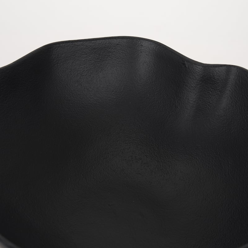 Radka Small Matte Black Metal Decorative Bowl - 11.22 x 15.55 x 6.75 - 11.22 x 15.55 x 6.75