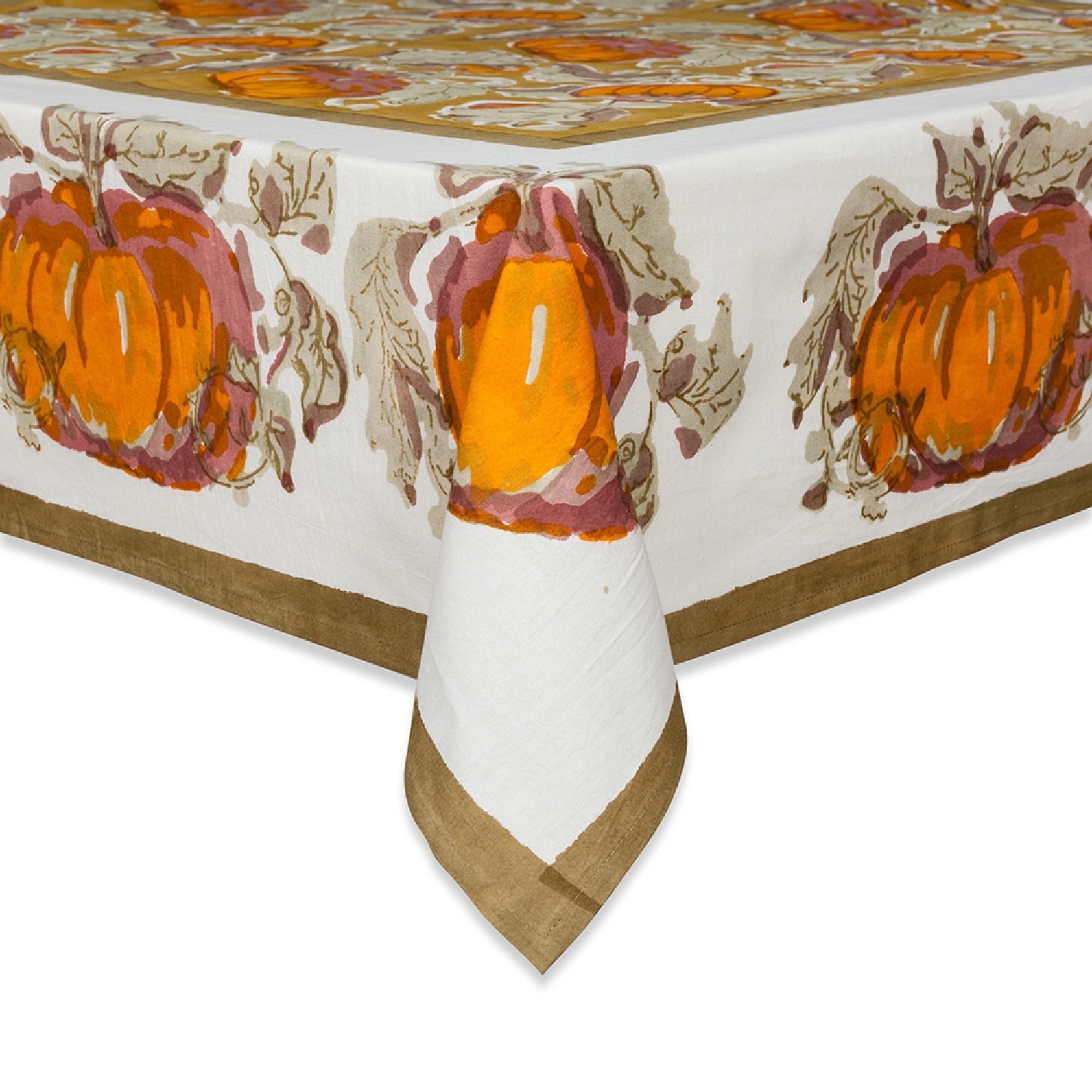 Couleur Nature Pumpkin Harvest Rectangle Cotton Tablecloth