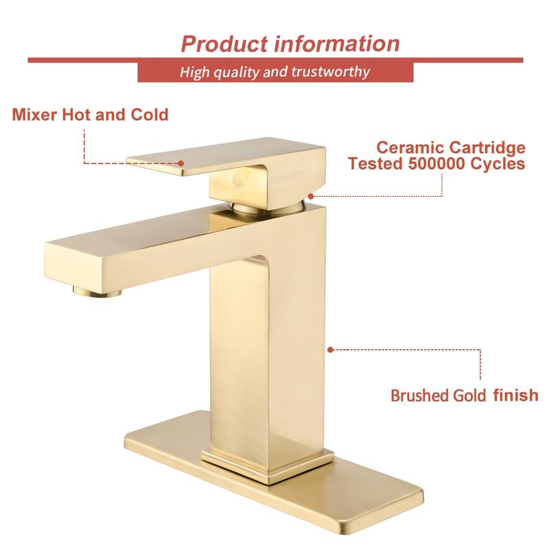 Vanityfair Single Hole Single Handle Bathroom Faucet with Drain Assembly