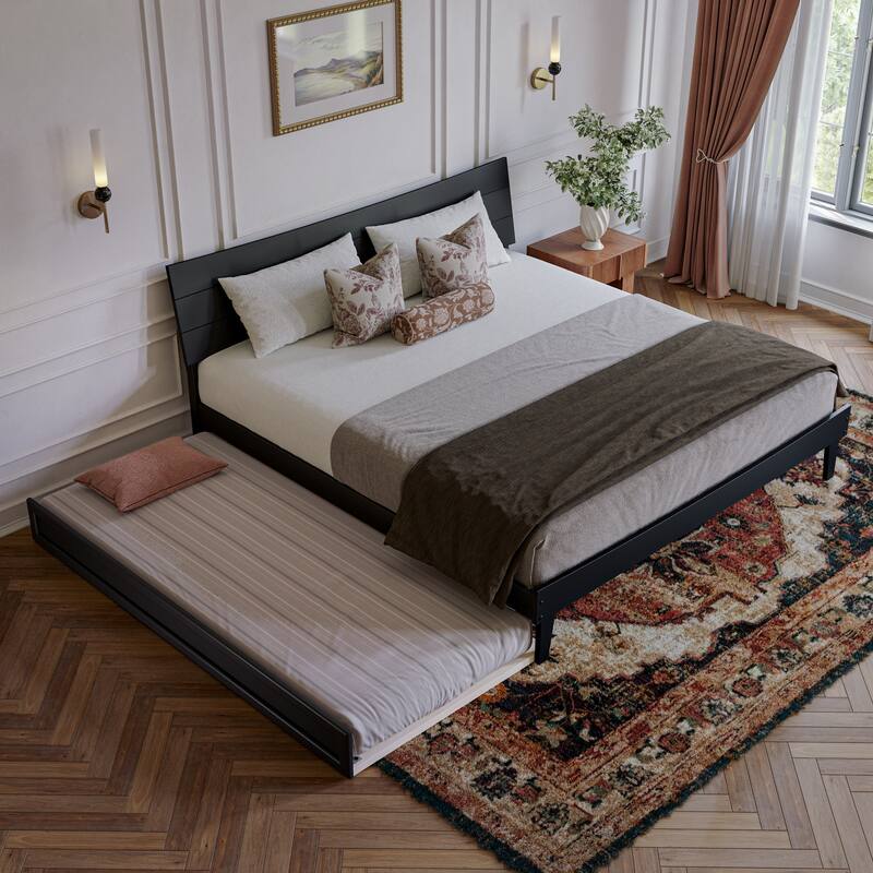 Phoenix Wood Platform Bed with Trundle