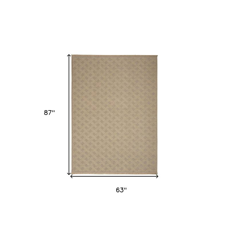 HomeRootsGeometric Modern Rectangle Area Rug - 87' X '63' X '0.25