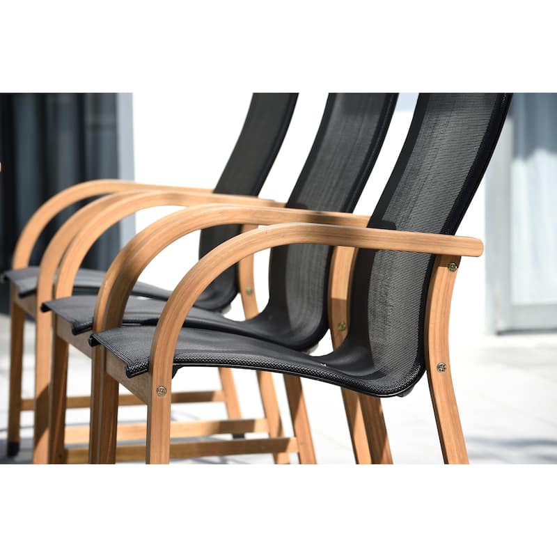 LifestyleGarden 7pc Teak & Aluminum Outdoor Patio Dining Set - 7 Piece