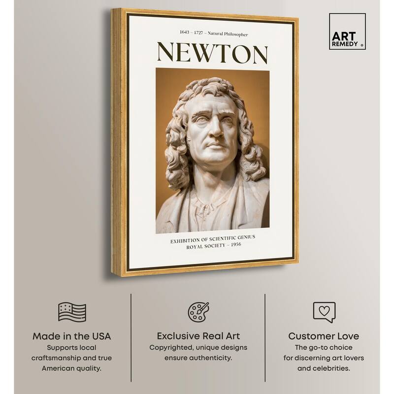 Newton's Likeness in Marble Canvas by Art Remedy