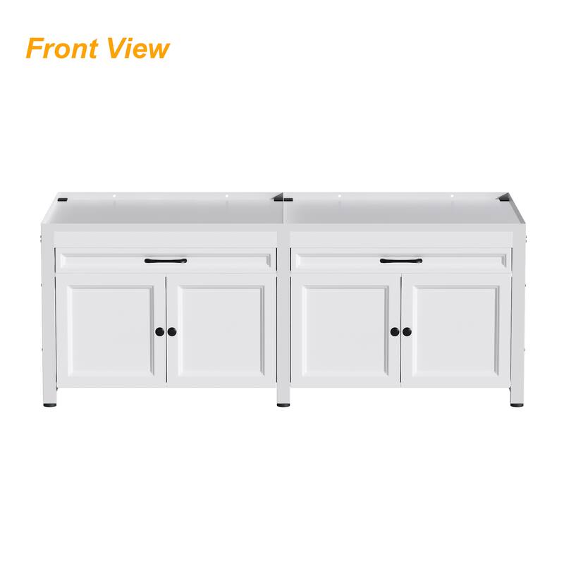 Versatile White Washer Cabinet & Bathroom Cabinet：Spacious Countertop and Storage