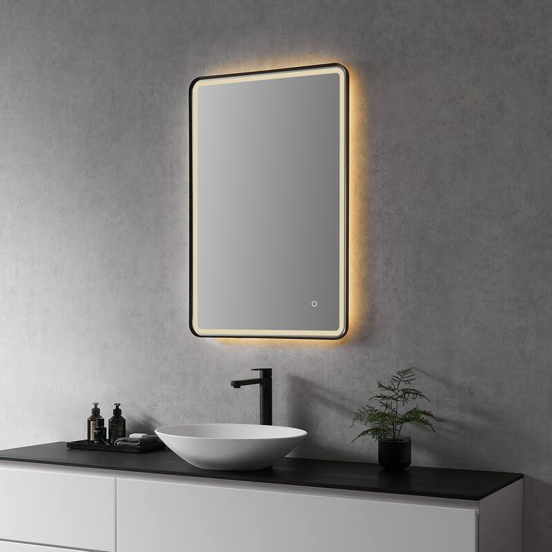 Altair Viaggi Rectangle Framed LED Lighted Wall Mirror