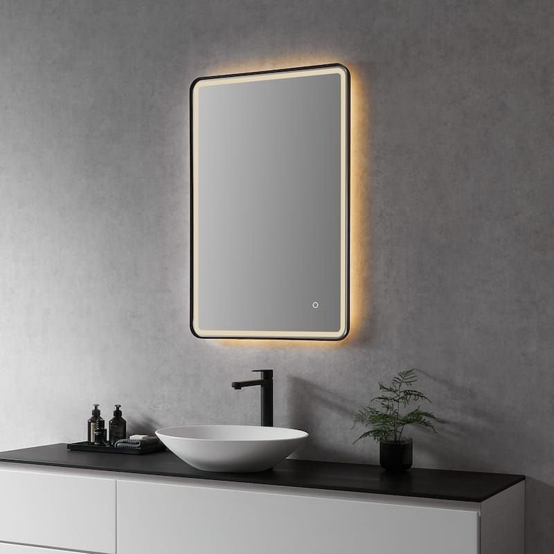 Altair Viaggi Rectangle Framed LED Lighted Wall Mirror