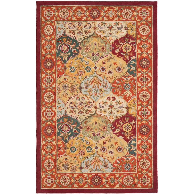 SAFAVIEH Handmade Heritage Square Knot Traditional Oriental Wool Rug
