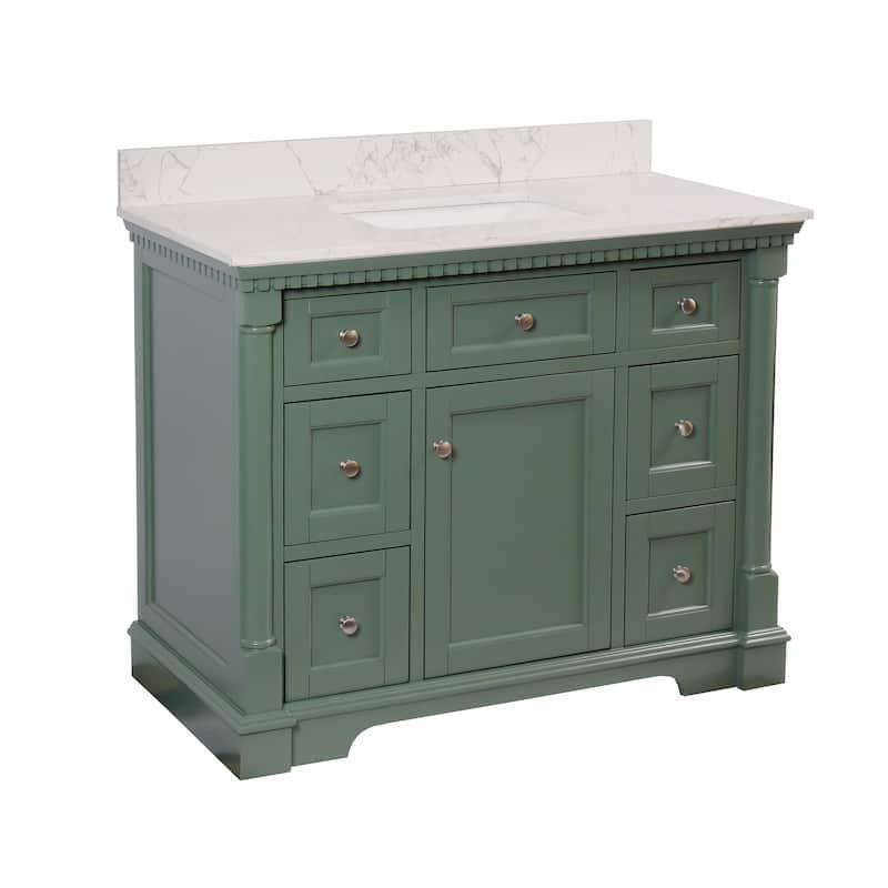 KitchenBathCollection Sydney 42" Bathroom Vanity with Engineered Marble Top