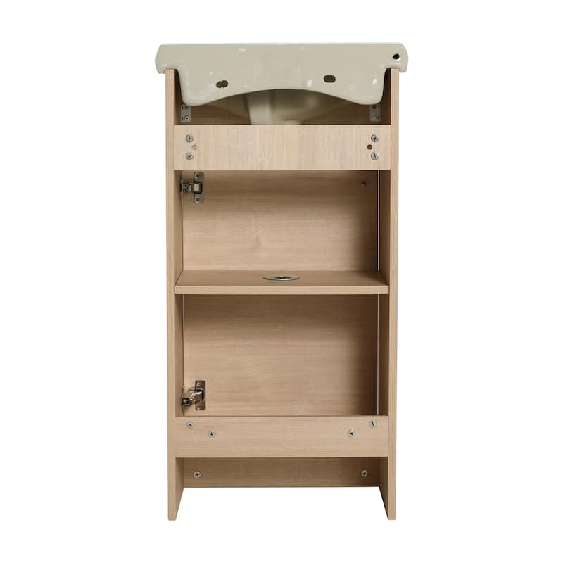 Bathroom Vanity With Sink In 18 Inch, Floating/Freestanding Bathroom Vanity With Soft Close Door