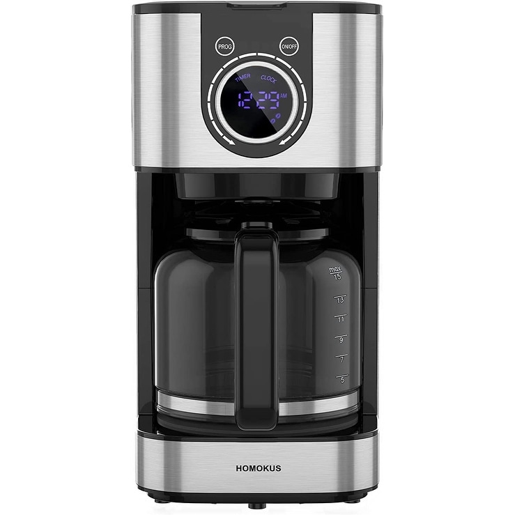 10 Cup Coffee Maker - Programmable Drip Coffee Maker -Stainless Steel Drip Coffee Machine with Timer - As Picture