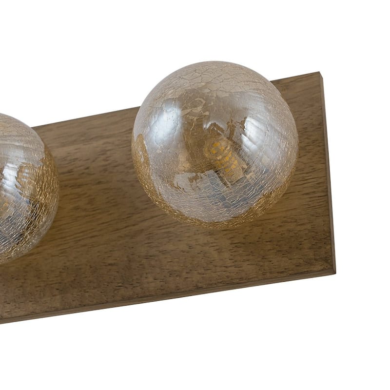 Italy Vintage Wood Glass Globe Linear Wall Ceiling Light