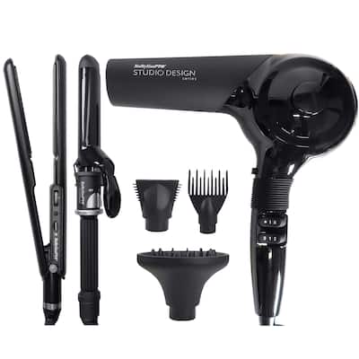 BaByliss Pro Studio Design Series Sensor Hair Dryer BCI800UC + Porcelain Ceramic Limited Edition Styling Set BPCPP6UC