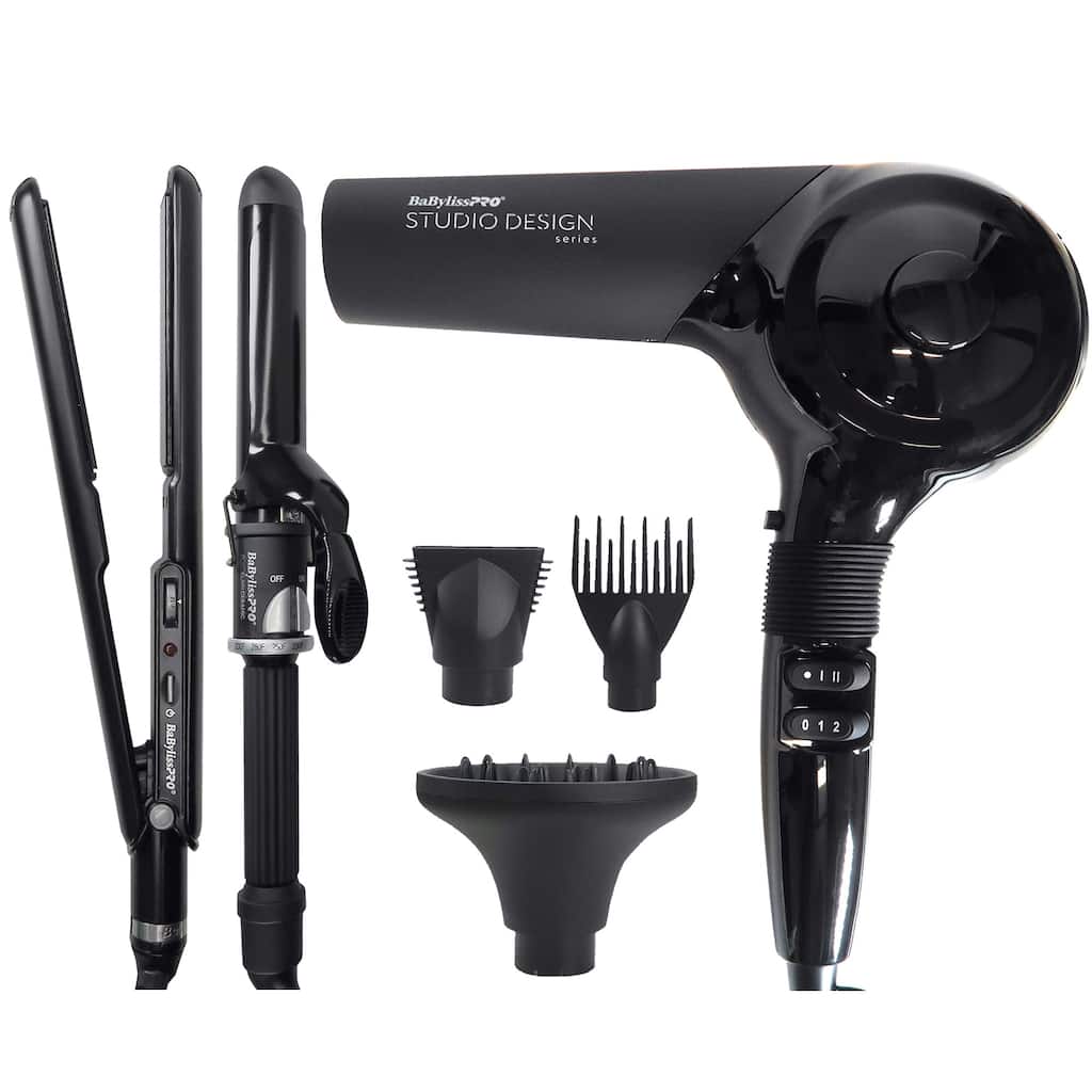 BaByliss Pro Studio Design Series Sensor Hair Dryer BCI800UC + Porcelain Ceramic Limited Edition Styling Set BPCPP6UC