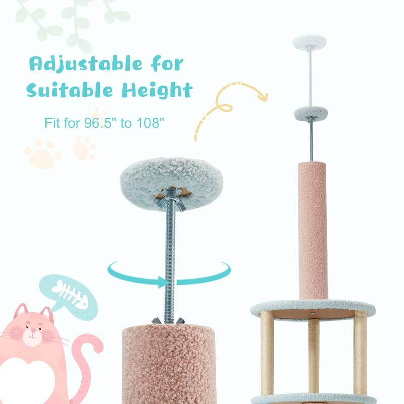 Sunflower Cat Tree, Multi-Functional Cozy Cat Tower, Cat Condo for Indoor Cats