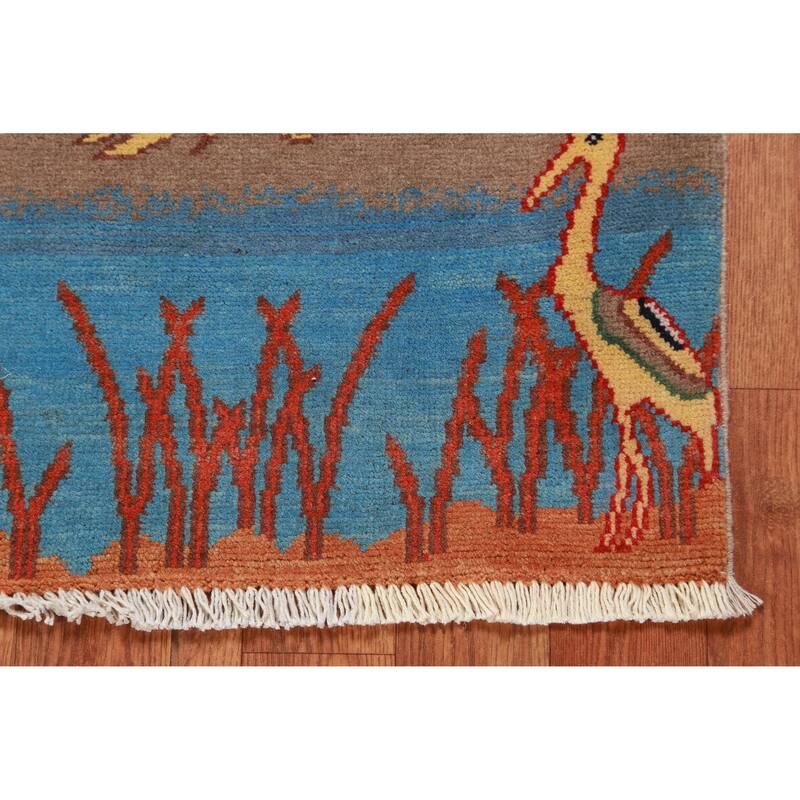 Traditional Brown Kazak Oriental Foyer Rug Hand-Knotted Wool Carpet - 2'0"x 3'0"