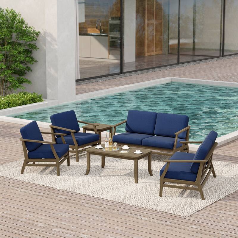 Large Outdoor Conversation Set with Patio Chairs, Loveseat, Tables
