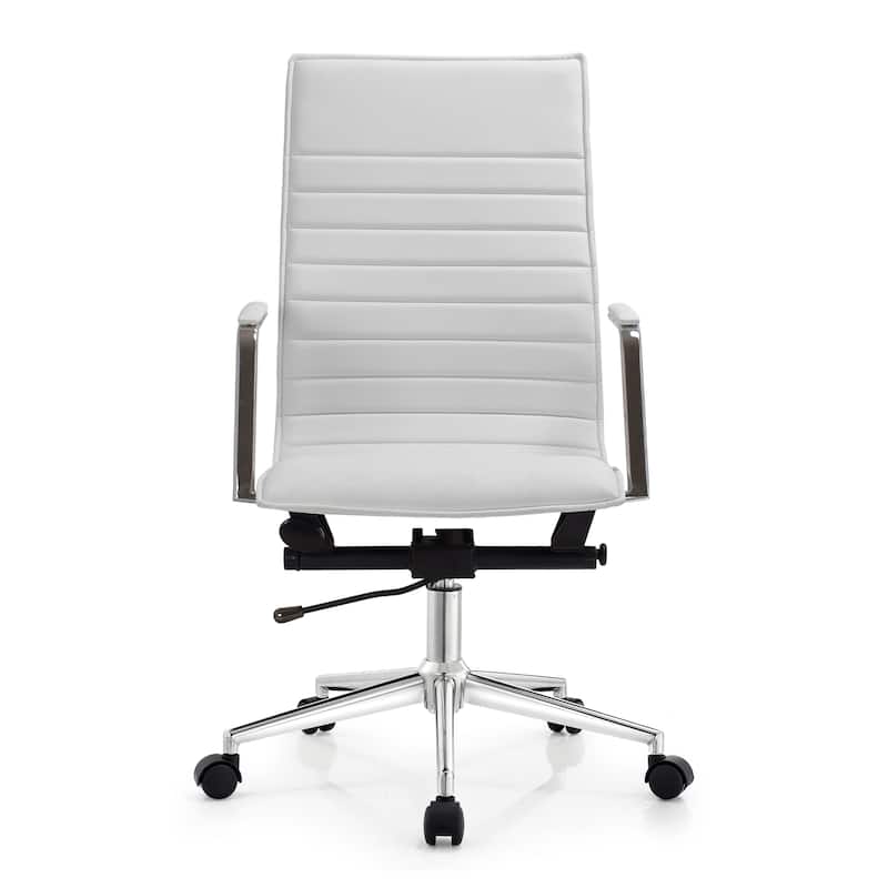 Executive Ribbed Ergonomic High Back Modern Office Chair With Arms Conference Room Guest Bedroom Work Task Hotel Computer