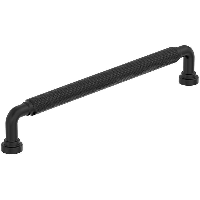 Amerock BP37685 Collet 7-9/16" Center to Center Knurled Handle Cabinet - Matte Black