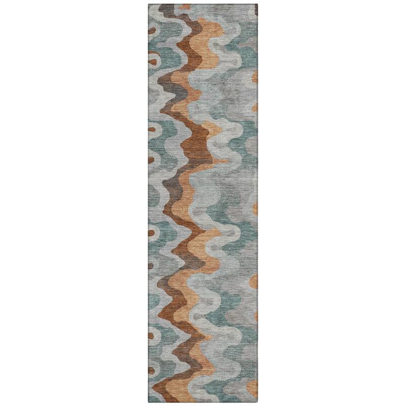Machine Washable Indoor/ Outdoor Modern Mason Chantille Rug