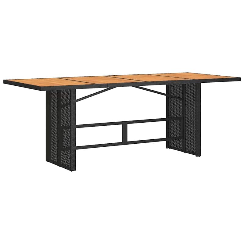 vidaXL Patio Dining Set with Cushions Table and Chairs Outdoor Black Poly Rattan - 23.2 x 22 x 36.2