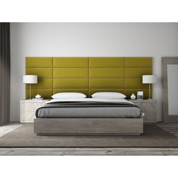 VANT Upholstered Headboards - Accent Wall Panels - Packs Of 4 - PLUSH VELVET Olive Moss - 39" Wide x 11.5" Height