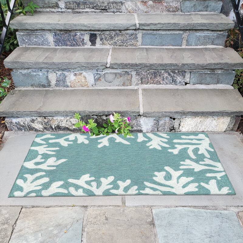 Liora Manne Capri Coral Border Indoor/Outdoor Rug