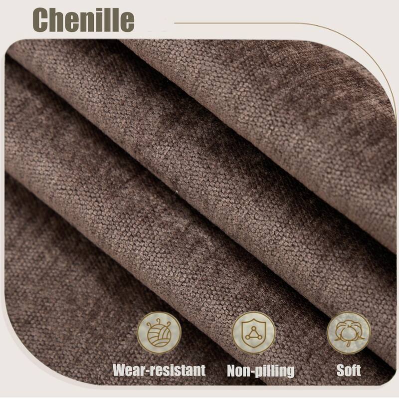 109.5" Chenille 6-Seater L-Shaped Sofa with Rolled Armrests
