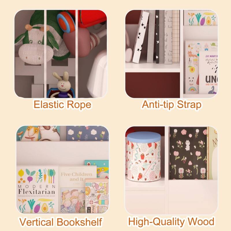 Kids 3-Tier Bookshelf and Toy Storage