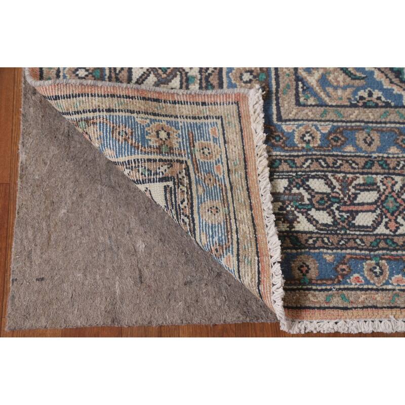 Pink Geometric Hamedan Persian Vintage Area Rug Handmade Wool Carpet - 8'5" x 11'4"