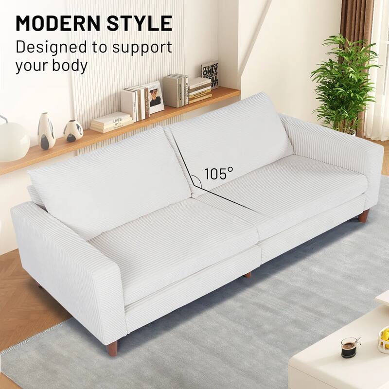 82.7" Sofas for Living Room, Comfy Love Seat Couches, Corduroy Loveseat Sofa,, Easy Assembly for Small Spaces