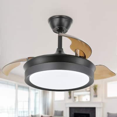 Bella Depot 36" Modern Retractable Ceiling Fan with Led Light, 6-Speed Reversible Blades with Remote