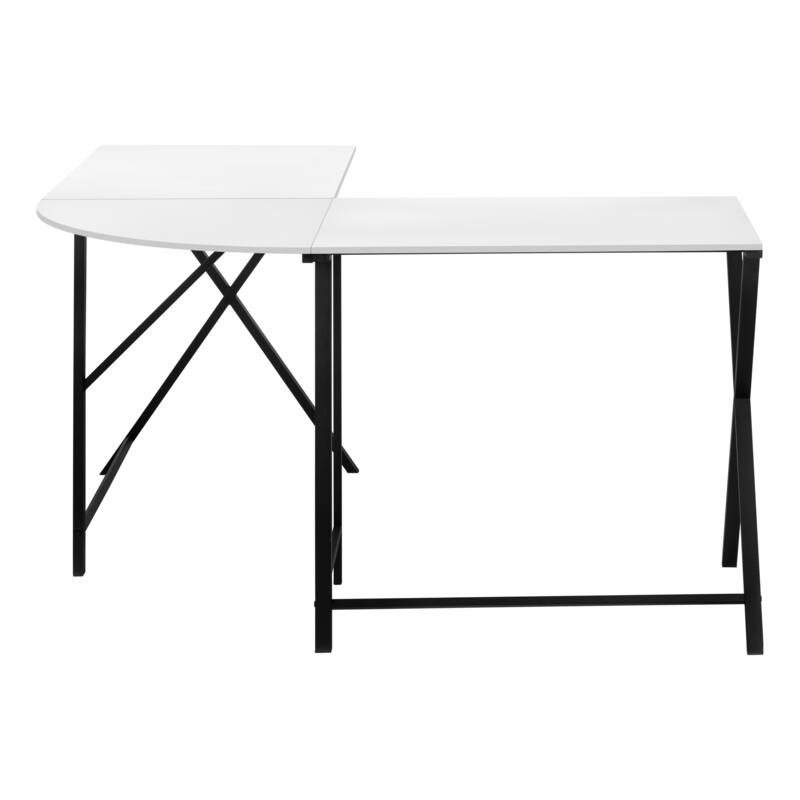Contemporary 55" L-Shape Computer Desk, Two-Tone Wood Finish, Space-Saving Corner Workstation