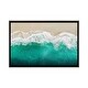 preview thumbnail 7 of 13, iCanvas "Teal Ocean Waves From Above I" by Maggie Olsen Framed Charcoal - 18x26