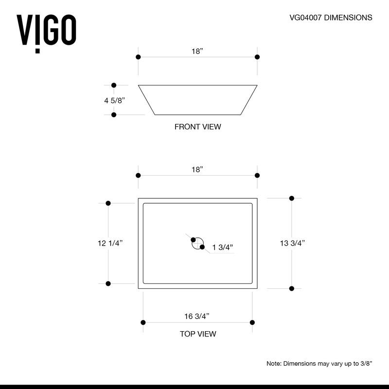 Vigo VGT2050 Vinca 18" Solid Surface Vessel Bathroom Sink with 1.2 GPM - Chrome