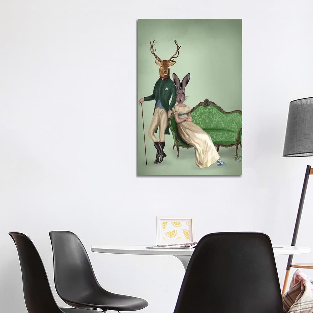 iCanvas "Mr. Deer & Mrs. Rabbit" by Fab Funky Canvas Print