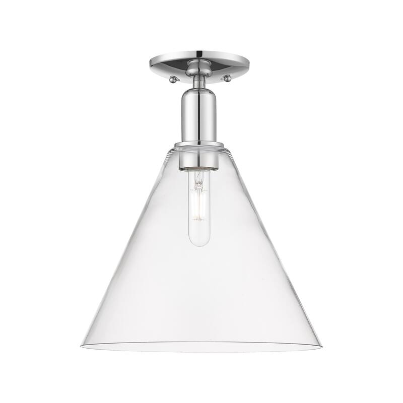 Innovations Lighting Endless Possibilities Arcadia - Berkshire Glass - 1 Light 12" Semi-Flush Mount - Clear/Polished Chrome