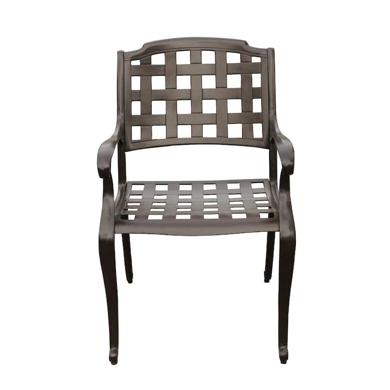 Modern Outdoor Mesh Cast Aluminum Patio Dining Chair