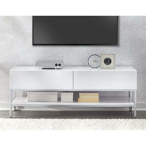 Simple Living Lewis White High-Gloss TV Stand